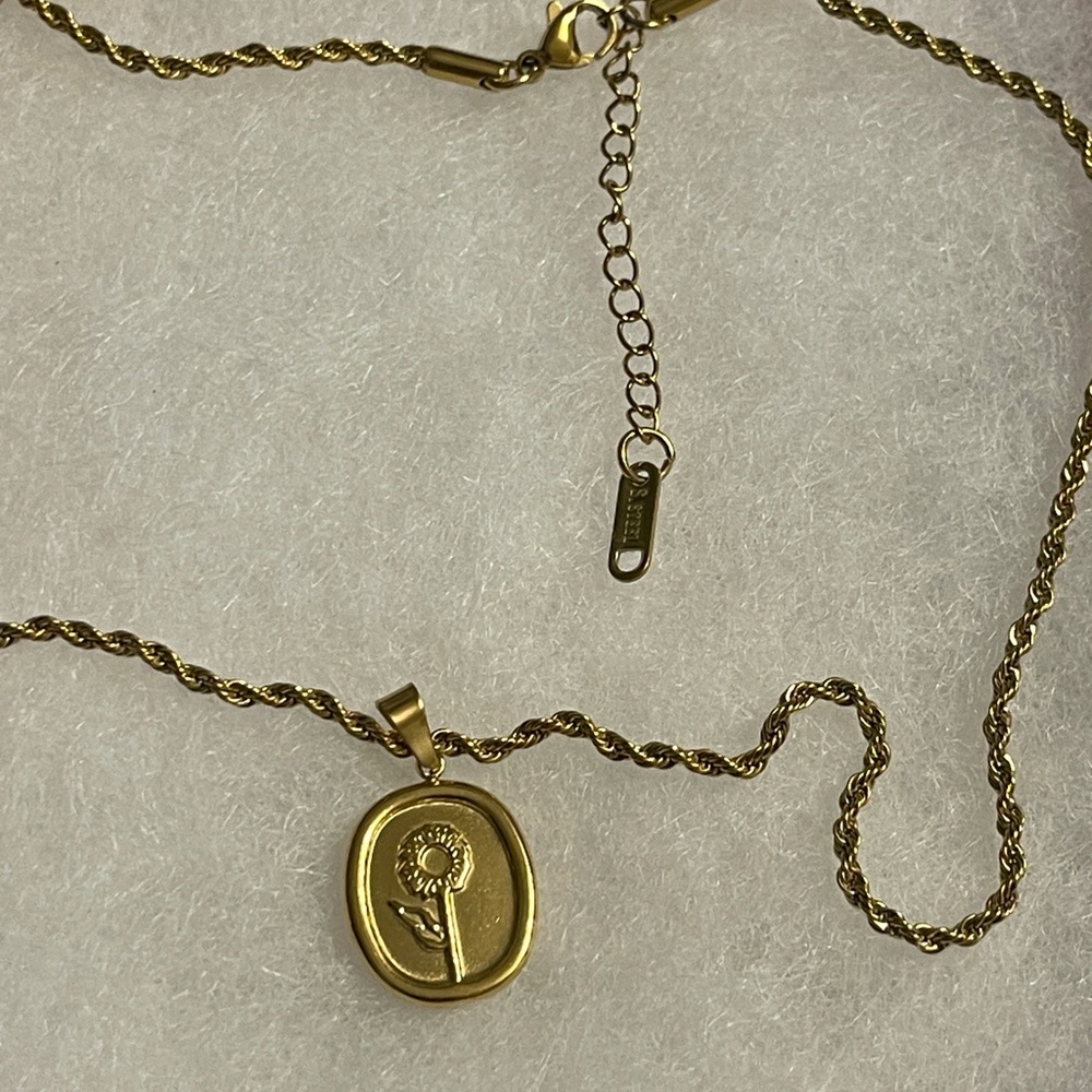 Aurora Gold Pendant Necklace 14k Gold plated 19” - Picture 4 of 10